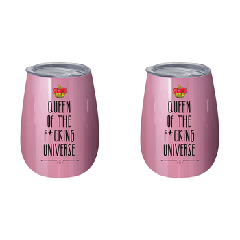 2PK Queen Of The F Universe 360ml S/Steel Double Walled Insulated Mug 