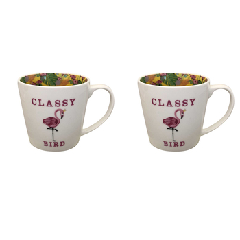 2PK Classy Bird Inside Out 410ml Ceramic Coffee/Tea Mug w/ Handle