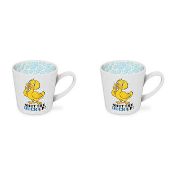 2PK Shut the Duck Up Beautiful on the Inside 420ml/10cm Ceramic Mug w/ Handle