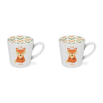2PK For Fox Sake Beautiful on the Inside 420ml/10cm Ceramic Mug w/ Handle