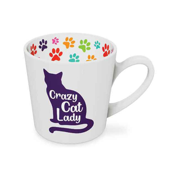 Crazy Cat Lady Beautiful on the Inside 420ml/10cm Ceramic Mug w/ Handle