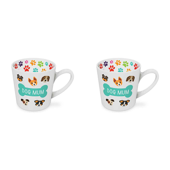 2PK Dog Mum Beautiful on the Inside 420ml/10cm Ceramic Mug w/ Handle