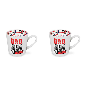 2PK Dad the Man the Myth Beautiful on the Inside 420ml/10cm New Bone China Mug