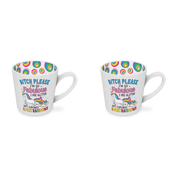 2PK B*tch Please Im So FabBeautiful on the Inside 420ml/10cm New Bone China Mug