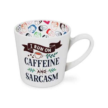 I Run on Caffeine Beautiful on the Inside 420ml/10cm New Bone China Mug