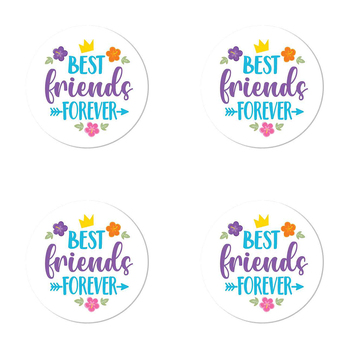 4PK Best Friends For Beautiful on the Inside Ceramic Coaster Round 10cm
