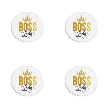 4PK Boss Lady Beautiful on the Inside Ceramic Coaster Round 10cm