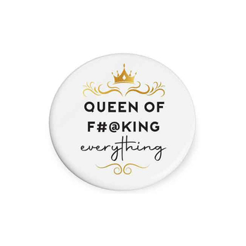 Queen of F**king Beautiful on the Inside Ceramic Coaster Round 10cm