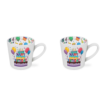 2PK Happy Birthday Beautiful on the Inside 420ml/10cm New Bone China Mug