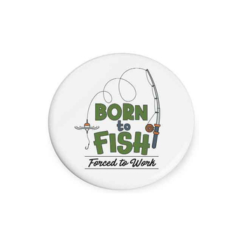 Born to Fish Beautiful on the Inside Ceramic Coaster Round 10cm