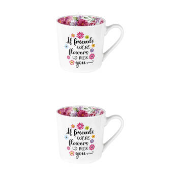 2PK LMD New Bone China Friends Beautiful Inside Mug 400ml