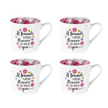 4PK LMD New Bone China Friends Beautiful Inside Mug 400ml