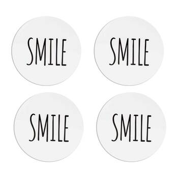 4PK LMD Ceramic Smile - Beautiful On The Inside Table Coaster 10cm