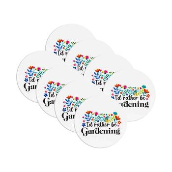 8PK LMD Ceramic Rather Be Gardener Beautiful Inside Table Coaster 10cm