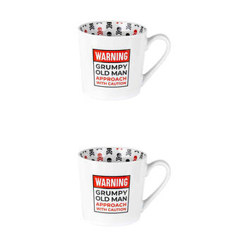 2PK LMD New Bone China Warning - Beautiful On The Inside Mug 400ml