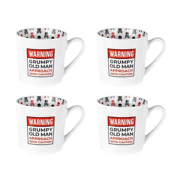 4PK LMD New Bone China Warning - Beautiful On The Inside Mug 400ml