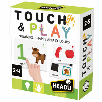 Headu Touch & Play Numbers/Shape/Colour Puzzle 20.5cm Kids Flash Cards 2-4y