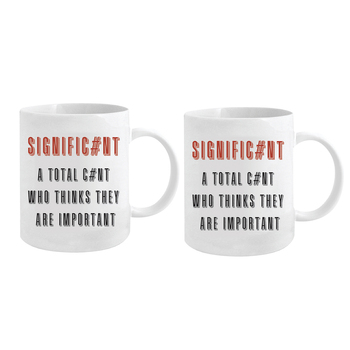 2PK Signific#Nt Novelty Printed Ceramic Mug 350ml 21cm Drinking Cup