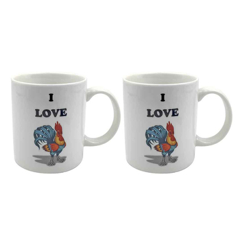 2PK I Love 350ml Novelty Funny Office Work Birthday Gift Mug