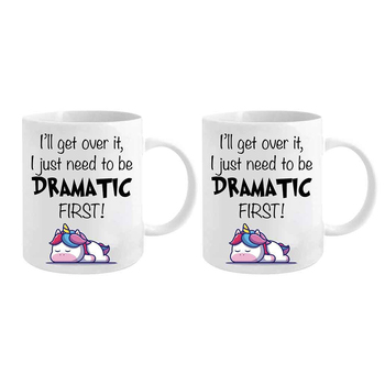 2PK Ill Get Over It 350ml Novelty Funny Office Gift Mug