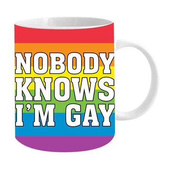 No One Knows Im Gay 800ml Ceramic Giant Coffee Mug w/ Handle Gift