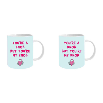 2PK You're a Knob but You're My Knob 360ml Ceramic Coffee Mug  Cup w/ Handle