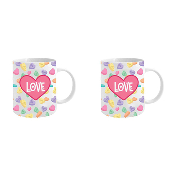 2PK Love 360ml Ceramic Coffee Mug Drinking Cup w/ Handle