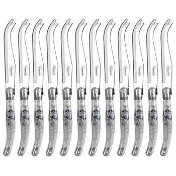 12pc Laguiole Etiquette 23.5cm Cheese Knife - Marble White