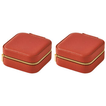 2PK Pilbeam Living Ambrosia Jewellery Case Box Organiser 10x10cm Crimson
