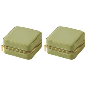 2PK Pilbeam Living Celine Jewellery Case Box Organiser 12x12cm Sage