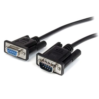 DB9 RS232 Serial Extension Cable - 2m Black Male to Female Cable