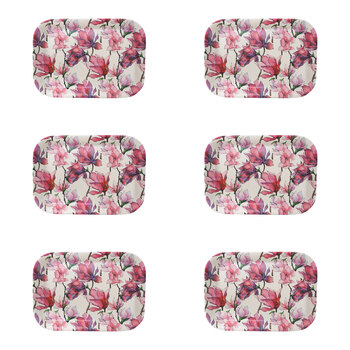 6PK LVD Melamine/Bamboo Rectangle Serving Tray 29.9x20.8cm - Magnolia