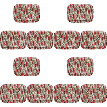 12PK LVD Melamine/Bamboo Tray Rect Bottlebrush Kitchen Decor 29.9x20.8cm