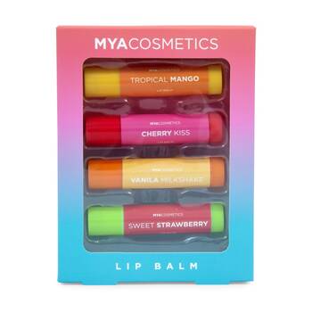 4pc MYA Lip Balm Set Moisturising Tinted Kids/Children Multicolour 8y+