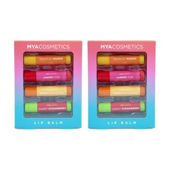 2PK 4pc MYA Lip Balm Set Moisturising Tinted Kids/Children Multicolour 8y+