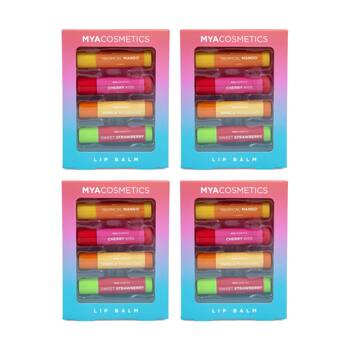 4x 4pc MYA Lip Balm Set Moisturising Tinted Kids/Children Multicolour 8y+