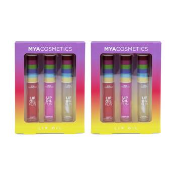 2x 3pc MYA Lip Oil Pink Fruity Scent Lightweight Kids/Children Multicolour 8y+