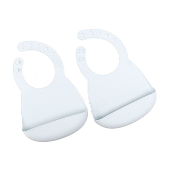 2pc My Pure Silicone Baby/Toddler Bib Set - Baby Blue 4M+