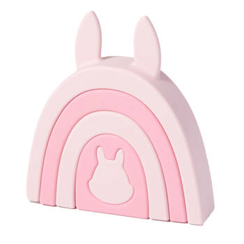 My Pure Bunny Stackables Silicone Baby/Toddler Stacking Toy Blush 0M+