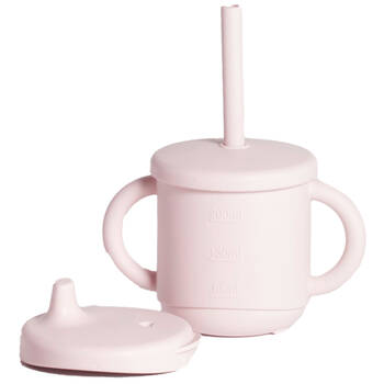 My Pure Silicone Baby/Toddler 3-in-1 Sippy Cup Set Blush 6M+