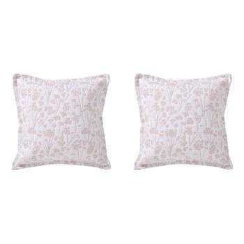 2PK Bianca Myra Poly/Cotton European Square Pillowcase 65x65cm Blush Pink