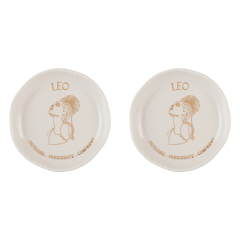 2PK Splosh Mystique Trinket Dish Leo Round White 10cm