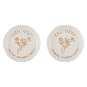 2PK Splosh Mystique Trinket Dish Sagittarius Round White 10cm