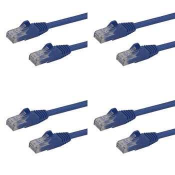 4PK Star Tech 2m Blue Snagless Cat6 UTP Patch Cable - ETL Verified