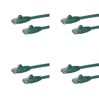 4PK Star Tech 2m Green Cat6 UTP Snagless Patch Cable