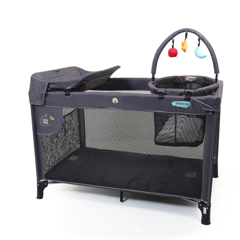 The Vee Bee Sierra 120cm Portacot Baby Crib - Charcoal