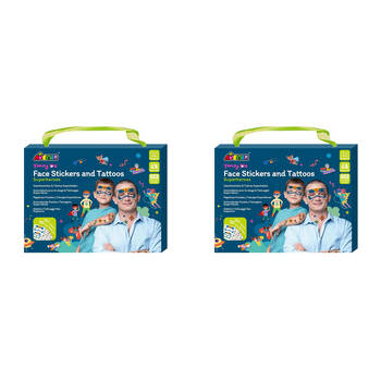 2PK Avenir Face Sticker & Tattoos Superheroes Temporary Tattoos Kids 3y+