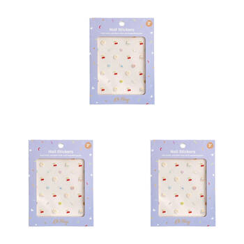 3PK Oh Flossy Non-Toxic Kids Nail Stickers Design - Disco Fever 3y+