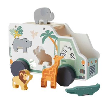 Zookabee Wood Animal Truck Interactive Kids Educational Toy 12m+
