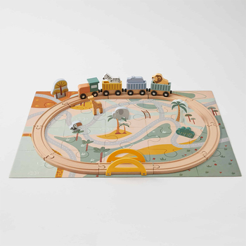 20pc Zookabee Wood Animal Puzzle Train Set Kids Educational Toy 3m+